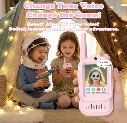 Kids Video Walkie Talkies with Camera (2 Pack) – Real-Time Video Chat, Voice Changer & Rechargeable Long Range , Boys and Girls Ages 3-10