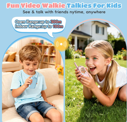 Kids Video Walkie Talkies with Camera (2 Pack) – Real-Time Video Chat, Voice Changer & Rechargeable Long Range , Boys and Girls Ages 3-10